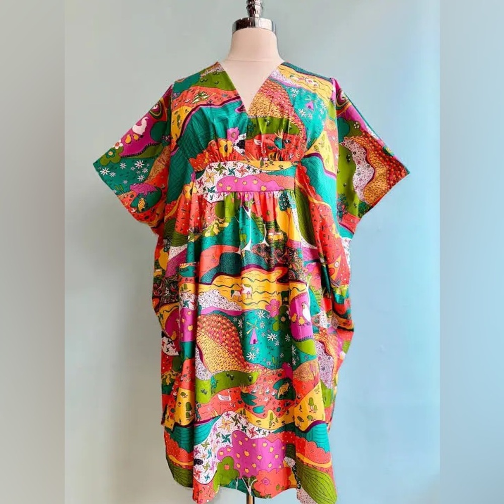 Blue Platypus 70s Caftan funky vintage style plus size
